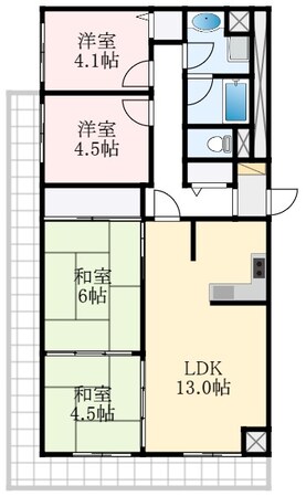 北野田駅 徒歩15分 10階の物件間取画像